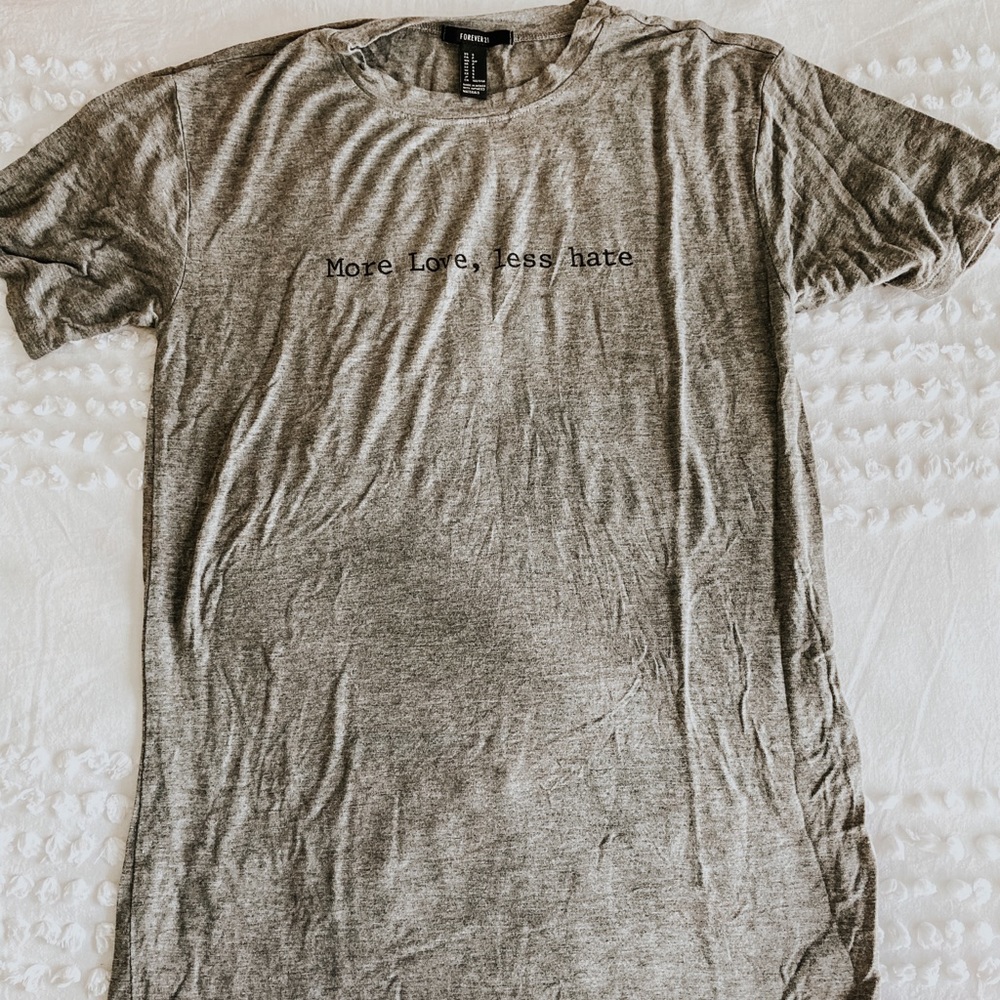 Forever 21 “more love less hate” t-shirt dress